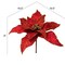 11" Red & Gold Velvet Poinsettia Stem - 10 Lifelike Petals, Elegant Holiday Décor, Perfect for Trees, Wreaths, Garlands - Christmas Accent (Set of 2) - 2024 Christmas Collection, Floral Home by Artificial Flowers